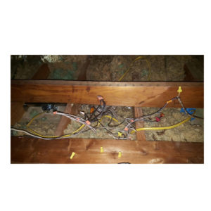 This is what we found in a customers attic. Looks like someone tried to do their own electrical, this would never pass code.